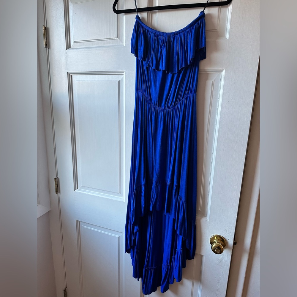 Anthropology | Lilka Royal Blue Maxi High Low Summer Dress
